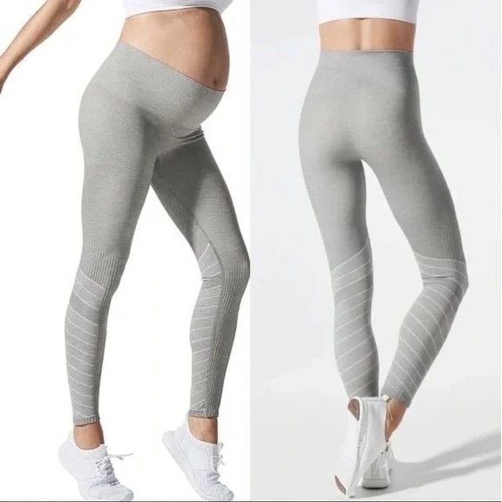 Blanqi Maternity Leggings Women Medium Gray Seamless Support Activewear